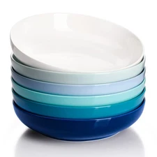 Sweese Pasta Bowls, 22 Ounce Salad Serving Bowls Set of 6, 7.6 Inch Porcelain...