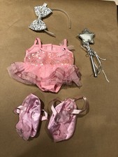 Build A Bear Ballerina Leotard Dress W/ Slippers Headband Wand /Recital Costume
