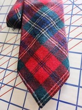 PENDLETON Tie 100% Wool red/blue/green Tartan Plaid Necktie USA Made 3"X56"