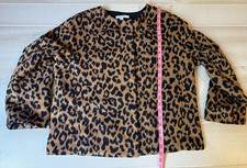 Chico's leopard print wool blend coat jacket size 1 US M women  s