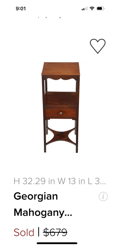 Mesa auxiliar de caoba georgiana Foto 2 de 4