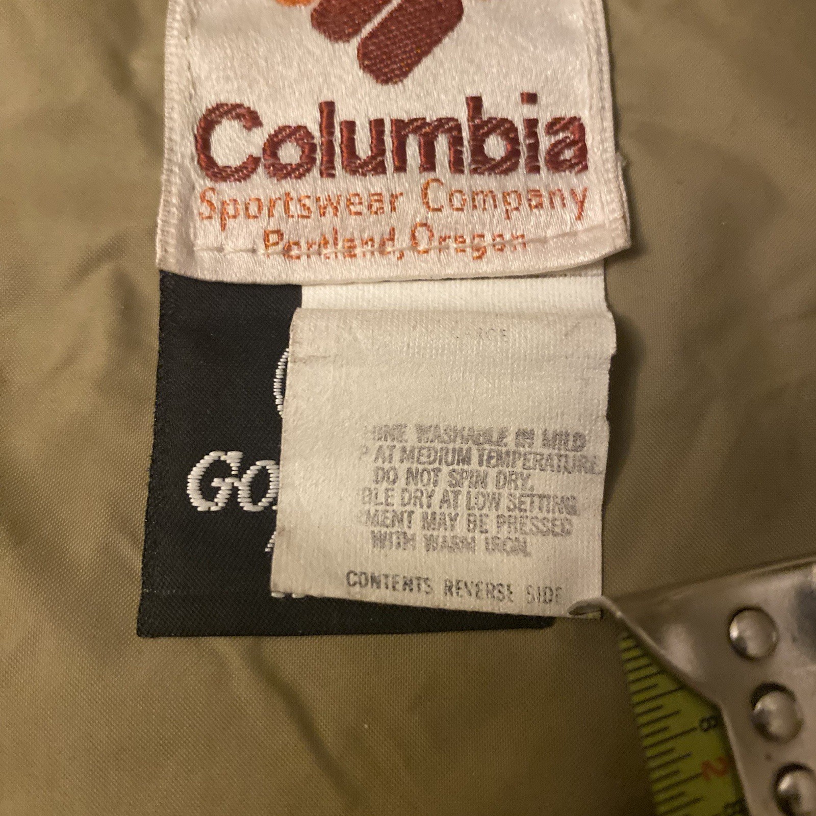 Vtg 80s Columbia Gore Tex Cropped Tan Nylon Fishing Wading Jacket Men’s L image 7