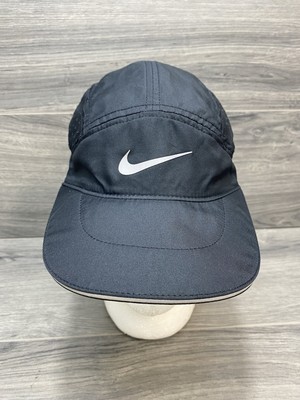 Nike Tailwind Cap Strap Back Hat Black Dri Fit Logo Vented Adjustable Running