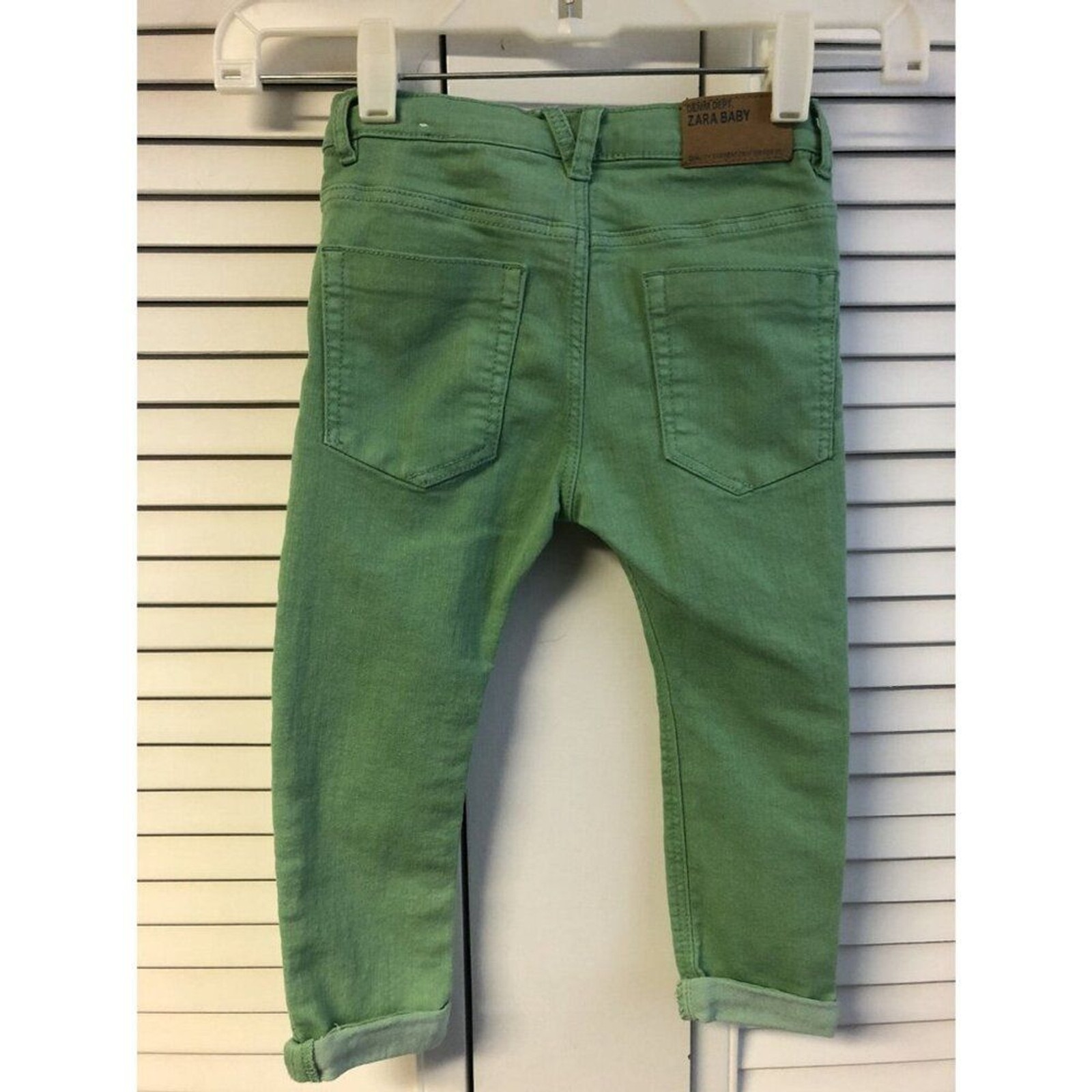 Zara Size 2/3 Green Skinny Jeans image 5