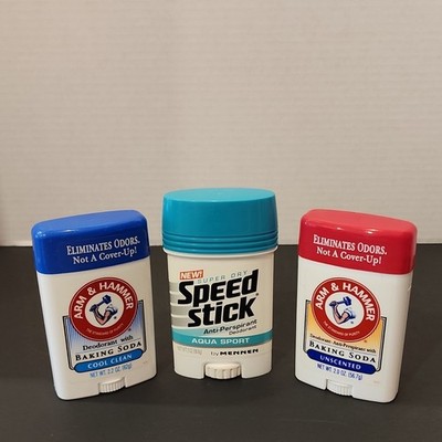 Arm & Hammer/ Speed Stick Deodorant Stick Lot 2 oz New Vintage Props 3 peices