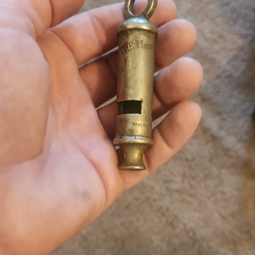 Metropolitan Police Metal Whistle w/ Ring Lanyard Loop, Made in England