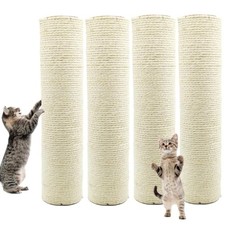 M8 Cat Scratching Post Replacement,4PCS Cat Tree Replacement Post 15.7 in Nat...