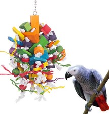 KINTOR Bird Chewing Toy for Large Medium Parrot Cage Bite Toys Waterfall