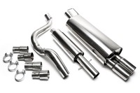 Sportauspuff-Anlage Edelstahl 2X76Mm Gerade + ABE Audi A3, Seat Leon, VW Golf 4