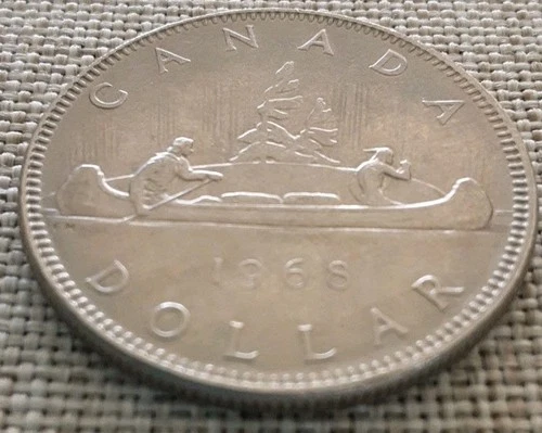 1968 Canadian 1 Dollar Coin Fur Trader