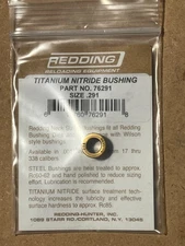 Redding Neck Sizing Die Bushing .291", Titanium Nitride NEW! # 76291