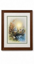 Framed Swan Lake Cottage Print