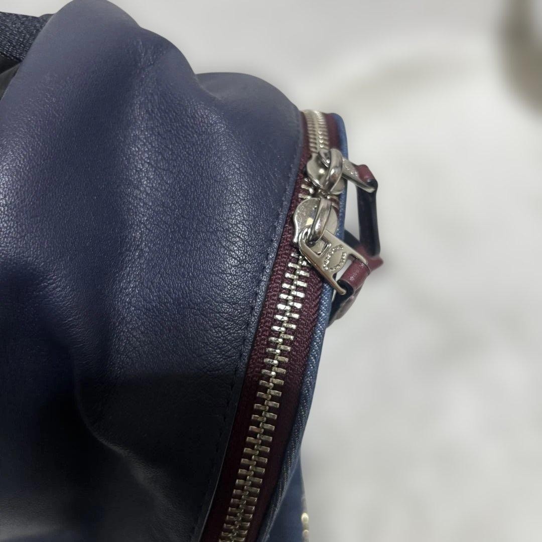 Coach Denim Patchwork Mini Backpack Navy Multi Le… - image 5