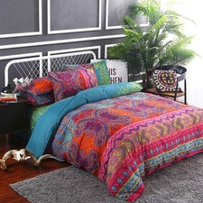 Bohemian Comforter Set Ultra Soft Microfiber Reversible Alternative Queen Boho