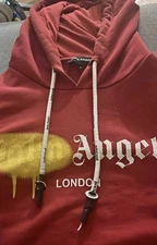 Palm Angels Red Hoodie with London Print
