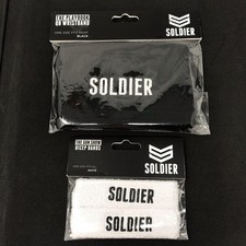 Soldier QB Wristband Moisture Wicking Black One Size & Pack White Bicep Bands