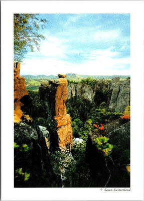 Vintage Bastei Rocks Saxon Switzerland Elbe River Germany