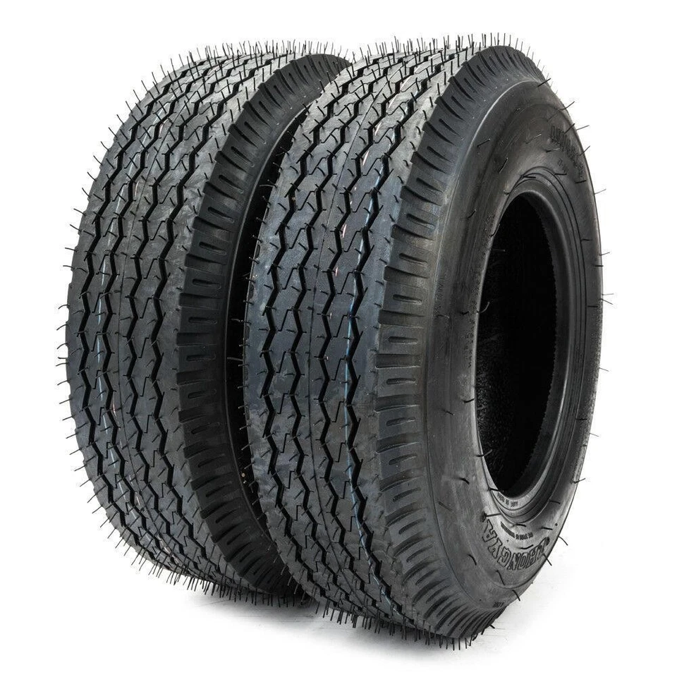 Two 4.80/4.00-8 Trailer Tires Tubeless 4 Ply Bias LRB 4.80-8 480-8 4.80x8