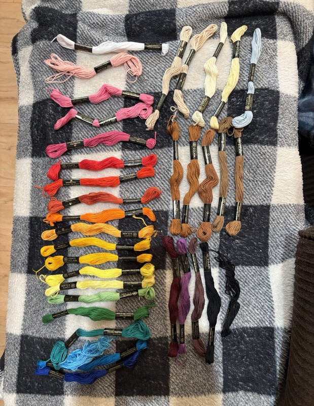 Coats & Clark Cotton Embroidery Floss Skeins Lot Multicolor 6-Strand 8.75 yd