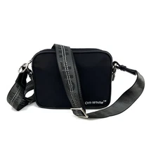 Off-White Virgil Abloh Nylon Webbing Messenger Crossbody Bag Black