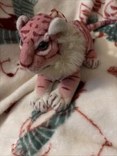 Vintage Pink Tiger Plush Genich Int  l Realistic 7  