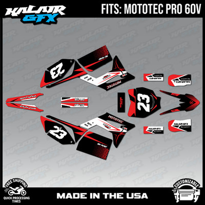 Graphics Kit for MotoTec Pro 60v (All Years) Evader Series - Red