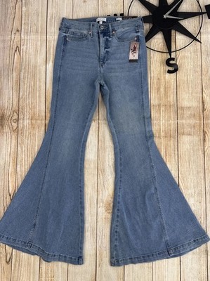 Sofia Vergara Women's Melisa Mega Flare High Rise Jeans Size 4 Lite Wash