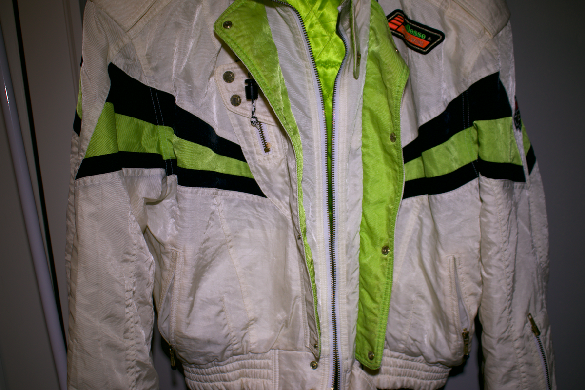 Vintage Rare Japanese Ellesse Italy Ski Jacket White/Green Retro