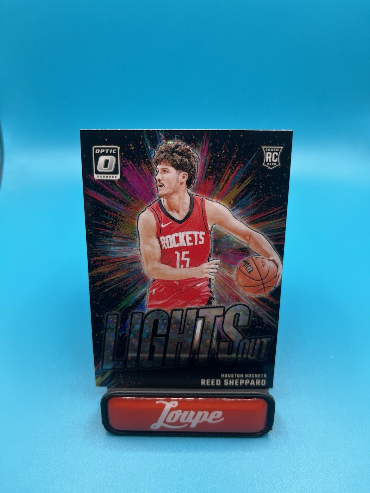 Reed Sheppard 2024-25 Donruss Optic Lights Out Fast Break RC #13 Houston Rockets