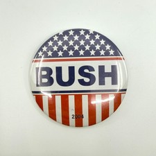 George W Bush 2004 Presidential Campaign Pinback Button American Flag 3 Inch