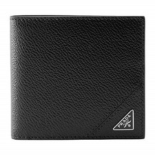 Prada Mens Vitello Micro Grain Black Leather ...