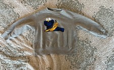 Uniqlo KAWS + Andy Warhol Gray Sweatshirt Top Youth Size 5-6 Kids Child Banana 