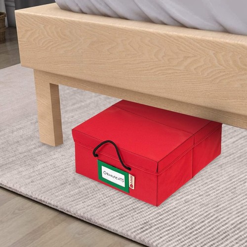 HOLDN’ STORAGE Underbed Christmas Ornament Storage Container Box with Dividers - Picture 17 of 35
