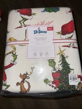 Pottery Barn Teen Kids The GRINCH and Max organic flannel FULL sheet set