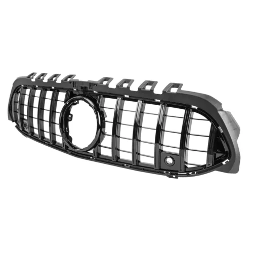 für Mercedes GT LOOK Grill A-KLASSE W177 V177 KAMERA GLANZ SCHWARZ Kühlergrill
