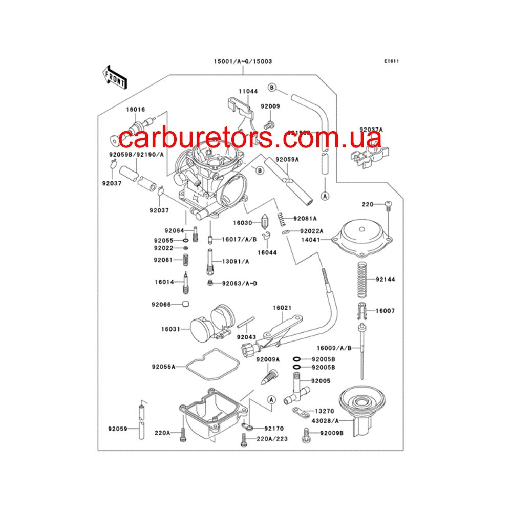Carburetor Keihin CVK 34, manual choke plunger. New, Genuine