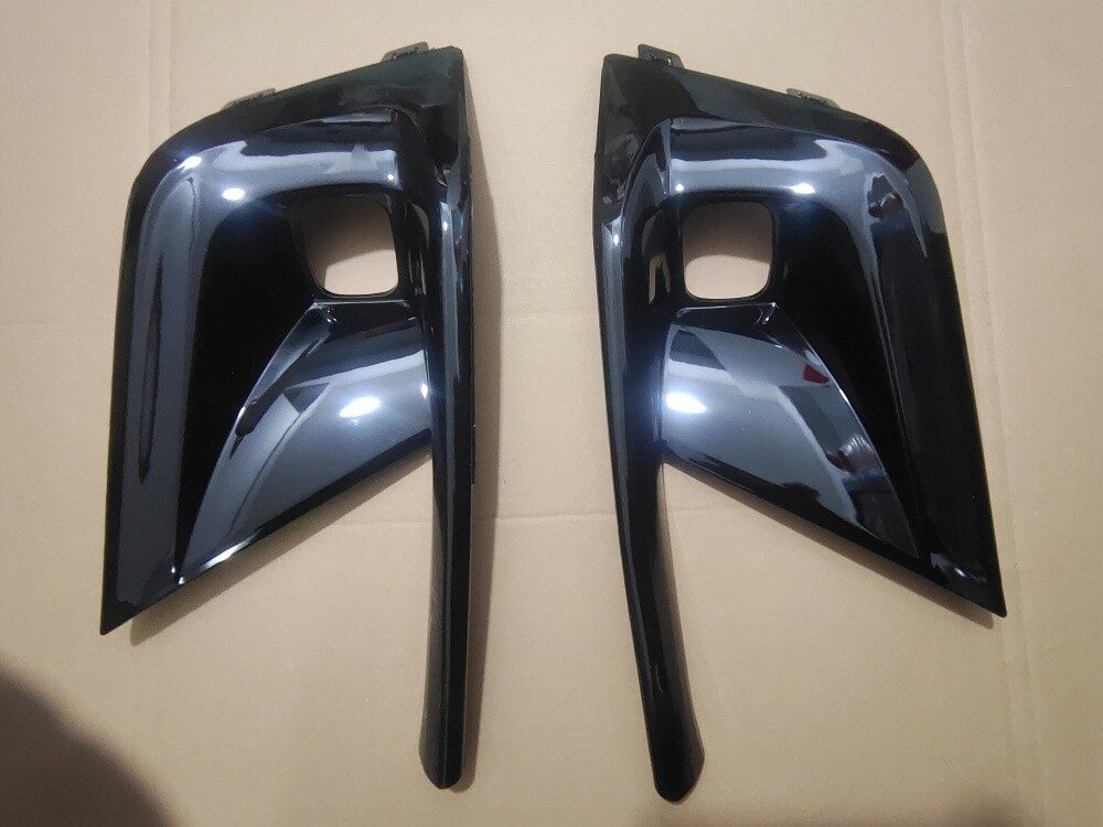 Front Bumper Fog Light Cover Gloss Black Trim For Civic 11th 2022-2024