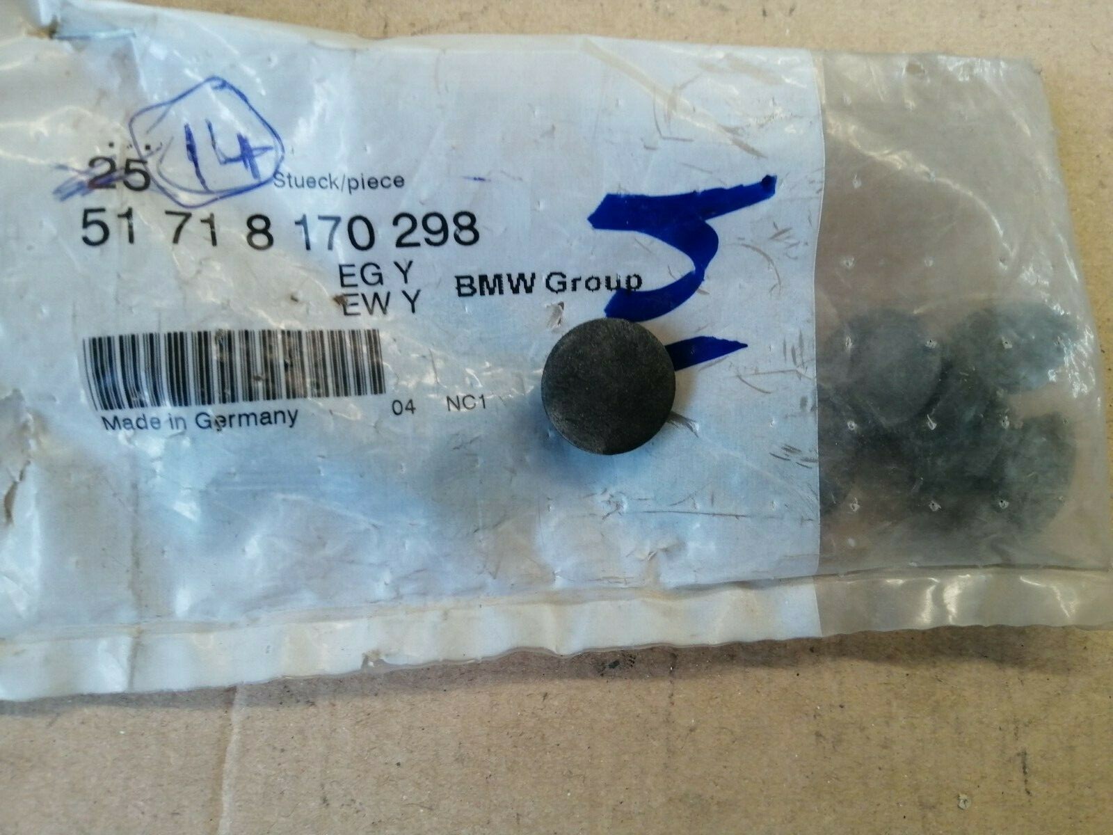 2 X Original BMW X6 M F86, Z3 E36 (1992-2019) Blind plug 