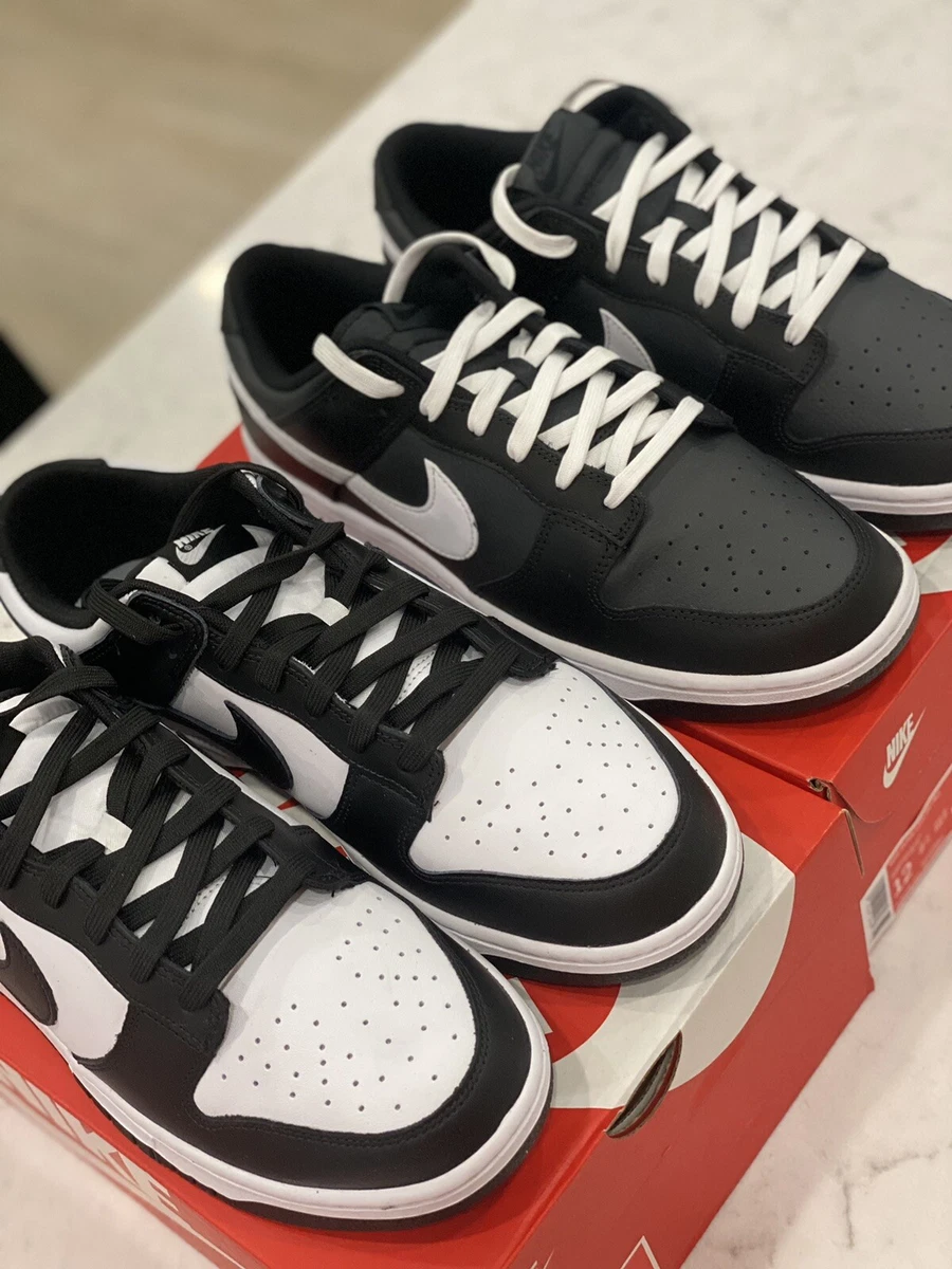 🔥DS 12 2x Nike Dunk Low Retro PANDA White Black 2.0 reverse