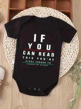 Black If You Can Read This, Change Me Baby Bodysuit - 3 Months to 9 Months