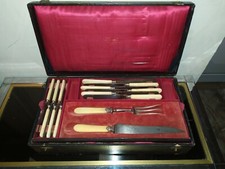 Coffret ménagère Napoléon III 2 x 6 couteaux MF Acier Fondu Médaille *