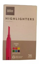 Office Depot Pen-Style Highlighters, Chisel Tip, Assorted colors, 36 count