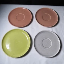 Vintage Russel Wright Steubenville 3 Saucers 1 Bread Butter Plate Multi Color