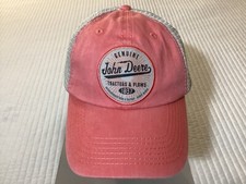 John Deere Embroidered LOGO  Peachy  Washed Denim-Mesh Women  s Snapback Cap NEW