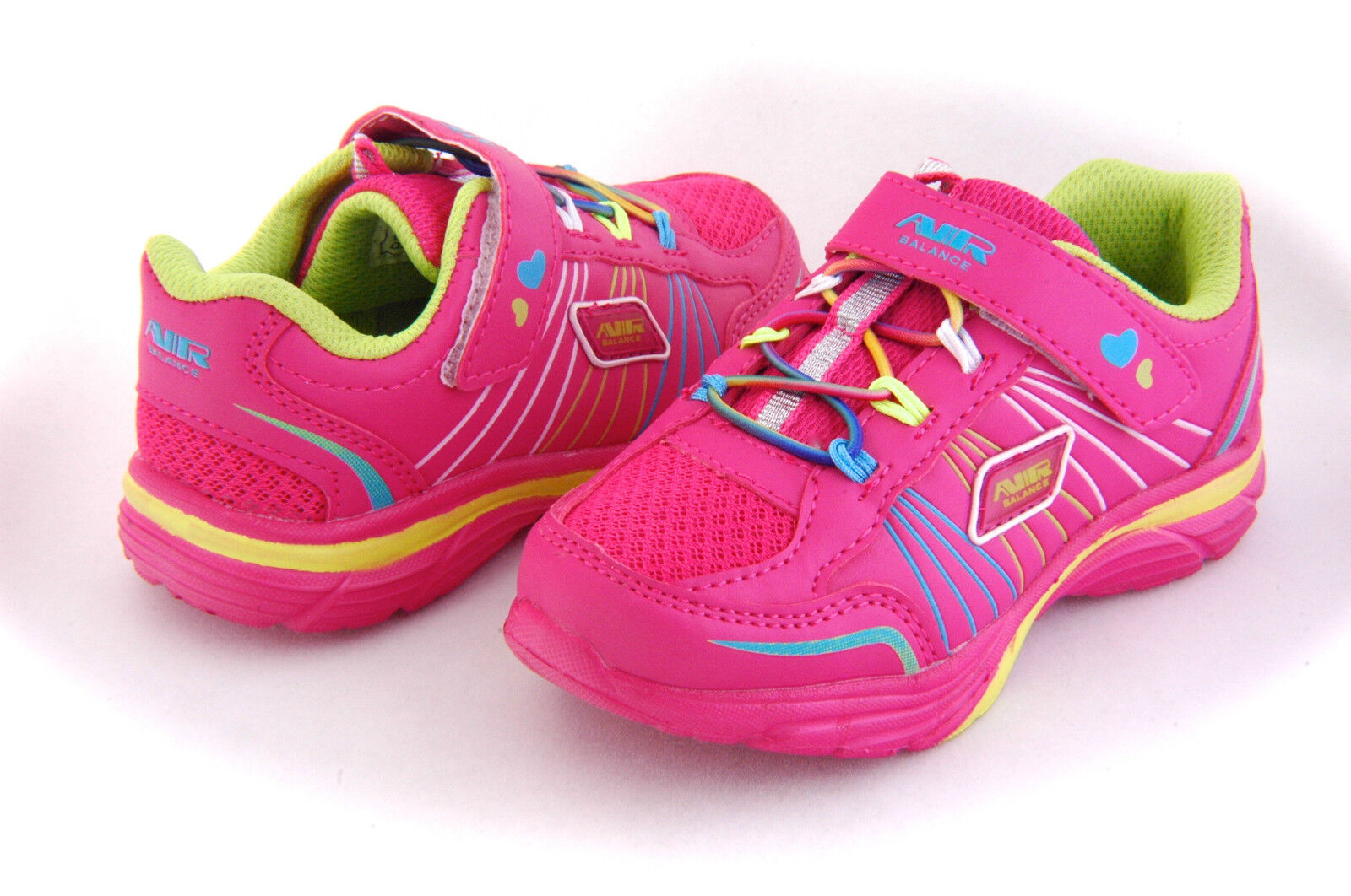 Voorbijgaand kam sla Girls Toddler Running tennis shoes fuchsia & Green Light Weigh | eBay