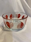 Pyrex 1 QT I Love U/U Love Me Glass Bowl Red Hearts #7201