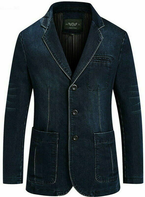 Men's Denim Suits Men's Cotton Denim Small Suit Slim Large Size Jacket Coat