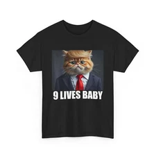 Cat Trump 9 Lives Baby T-Shirt, Funny Cat Trump 9 Lives Baby Tee Shirt