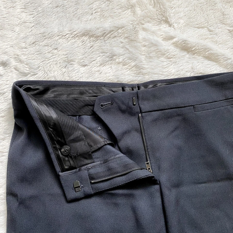 Miu Miu Black Twill Dress Pants Size 44/ US 8 Wool Straight Leg Classic Timeless - Image 3 of 4
