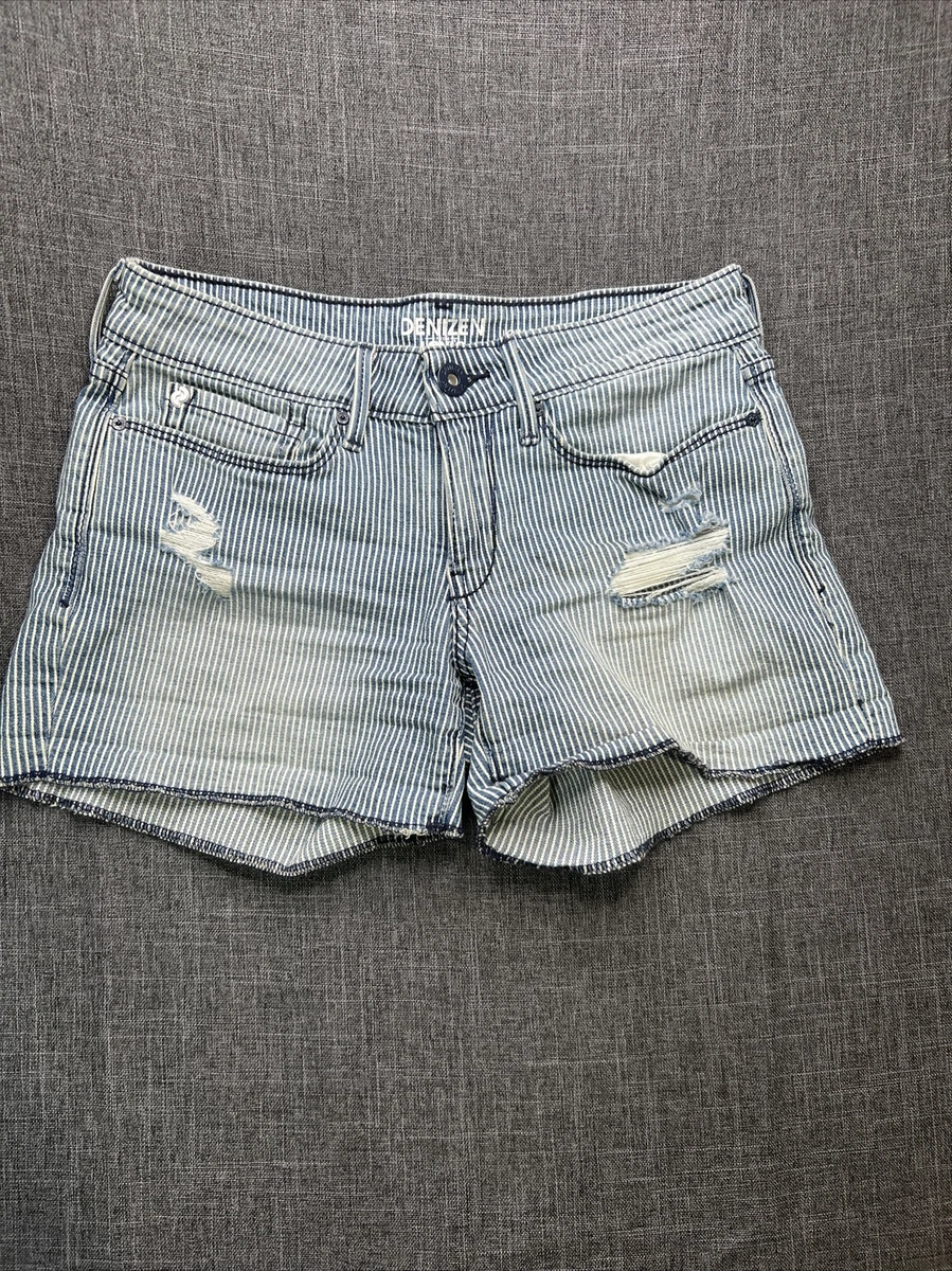 Striped cheap denim shorts